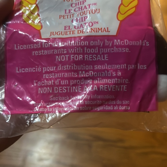 1993-1999 McDonalds Teenie Beanie Baby # 12 CHIP the CAT - BRAND NEW - Picture 3 of 9